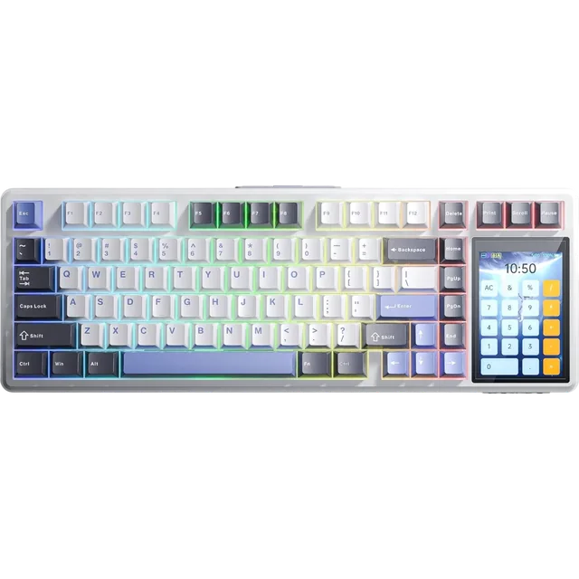 AULA L99 DARK GREY WHITE BLUE WIRELESS 98% RGB SW RAIN DR0P