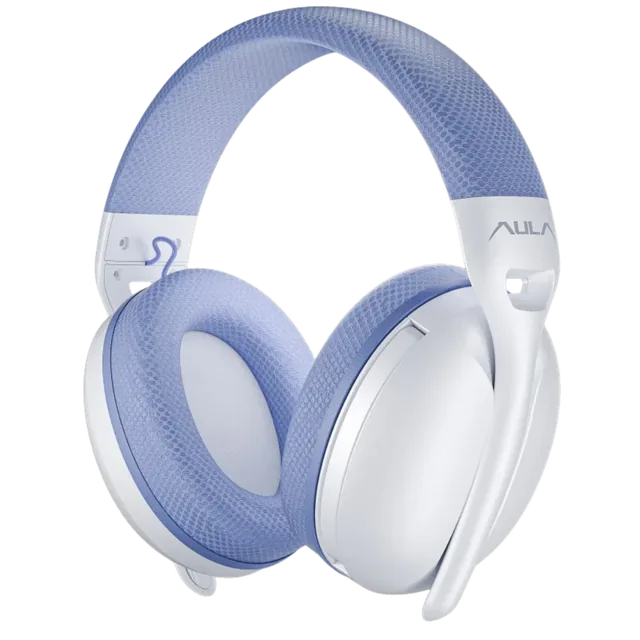 AURICULAR INALAMBRICO AULA S6 AZUL BLANCO USB BLUETOOTH ULTRALIGEROS (6948391235585)