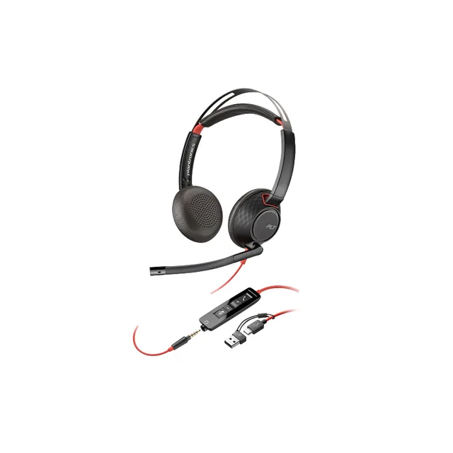 Auriculares Profesionales Poly Blackwire 5220 Estéreo Usb-C/A Y 3.5Mm