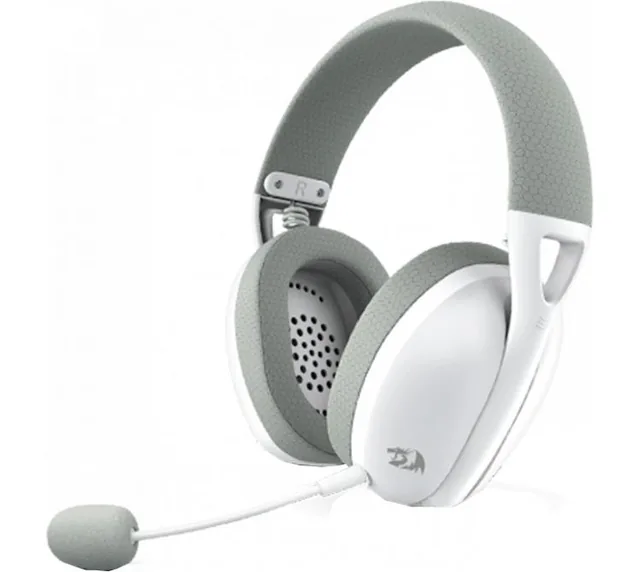 Auriculares Redragon Ire PRO H848 Ultra LightWeight Wireless 2.4Ghz Bluetooth 5.2 White/Gray 7.1 USB-C
