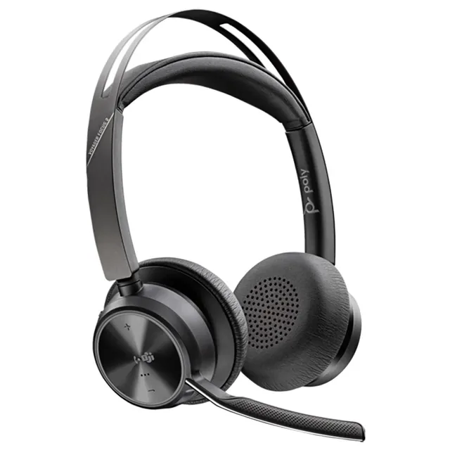 Auriculares Usb-c-c Poly Voyager Focus 2 Con Certificación Para Microsoft Teams + Adaptador Usb-c/A + Soporte De Carga