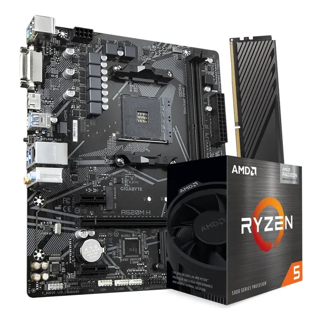 Combo AMD Ryzen 5 5600GT + A520 + 16GB RAM