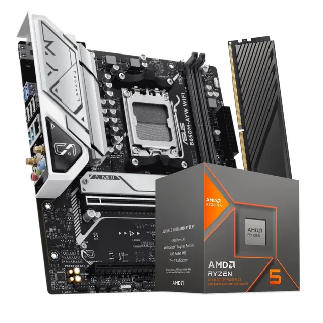 Combo AMD Ryzen 5 8500G + A620 + 8GB 4800MHz