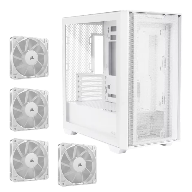 Combo Gabinete ASUS A21 White + 4 Fan Corsair RS120