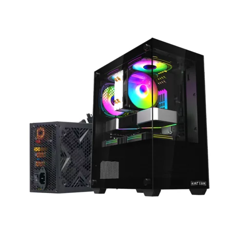 Combo Kit Gabinete RAPTOR NOVA PRIME X 3 FAN RGB C/ FUENTE RAPTOR 750W 80 PLUS BRONZE