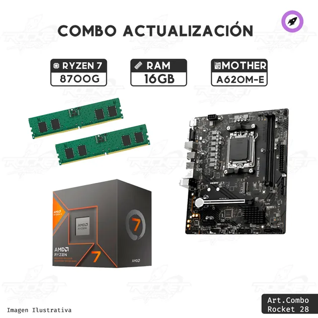 Combo Rocket Ryzen 7 8700g - A620 - 16gb