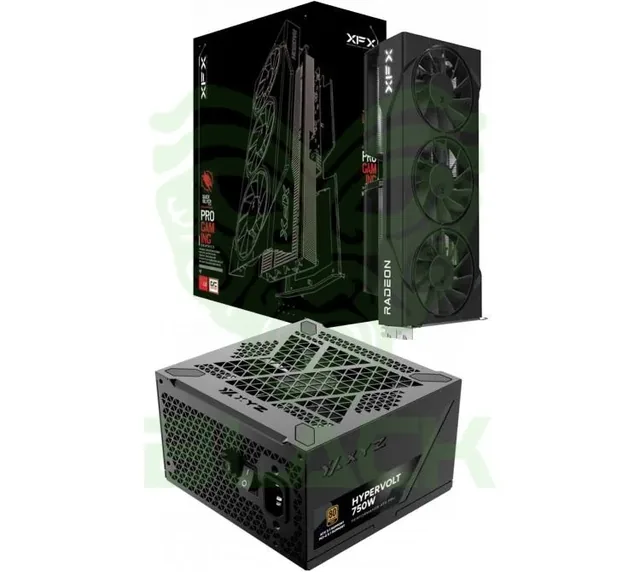 Combo XFX RX 9060 XT 16GB OC + Fuente XYZ 750W 80 Plus Gold HYPERVOLT