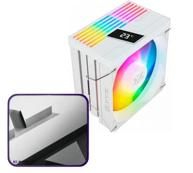 Cooler CPU XYZ Thermax Pulsar 6 White ARGB Digital Temperature Display