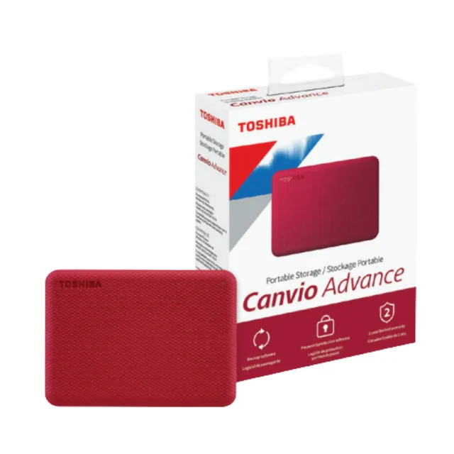 Disco rigido HDD externo Toshiba Canvio Advance 2TB Rojo USB 3.0 Portatil HDTCA20XR3AA