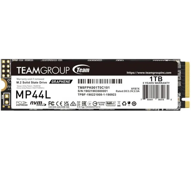 Disco Solido SSD M.2 Team 1TB MP44L 5000MB/s NVMe PCI-E x4 Gen4