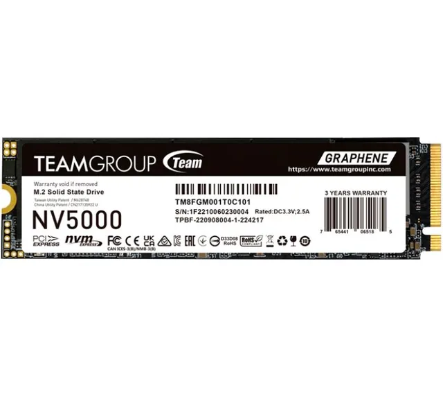 Disco Solido SSD M.2 Team 1TB NV5000 4500MB/s NVMe PCI-E x4 Gen4