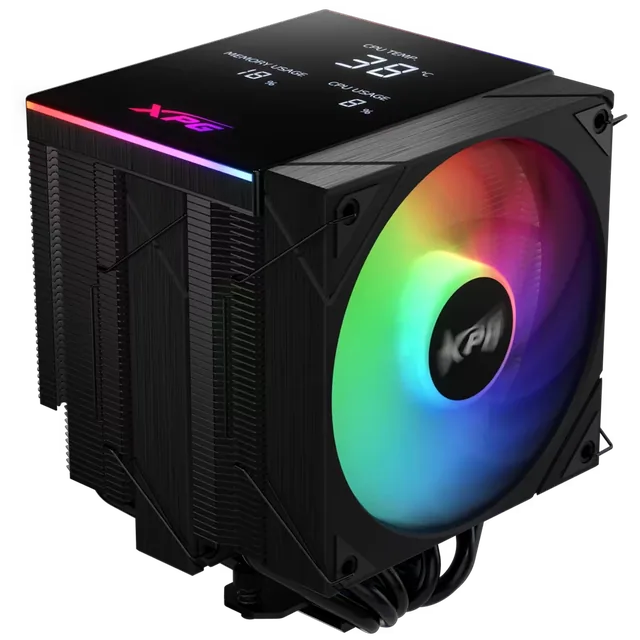 Disipador Cooler CPU XPG MAESTRO PLUS 62DA Dual Fan Monitor TDP 250W 160mm ARGB Negro AM5 1851