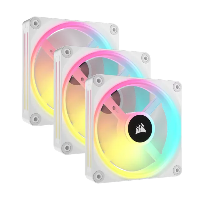 Fan Cooler Corsair iCUE LINK QX120 RGB 120mm Magnetic Dome White Pack x3