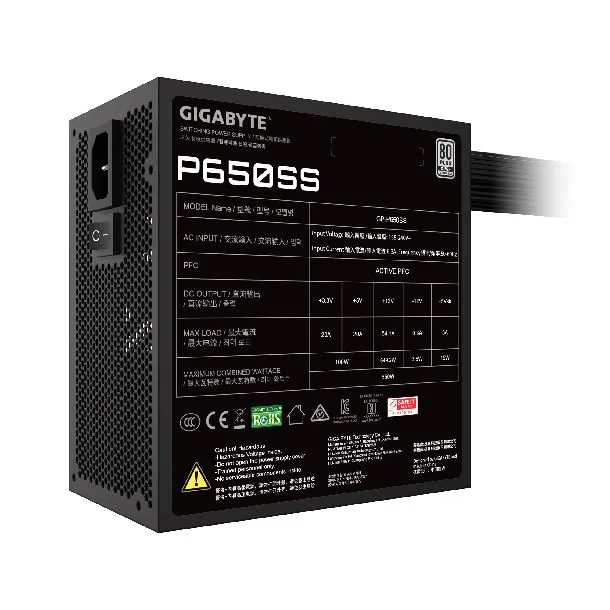 FUENTE 650W GIGABYTE 80 PLUS SILVER GP-P650SS
