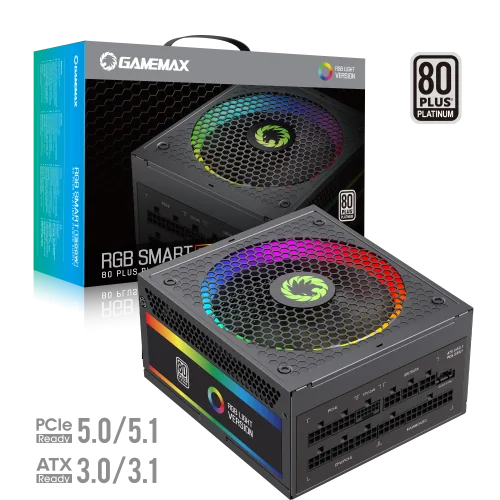 Fuente Gamemax 1300w 80 Plus Platinum RGB Smart 1300