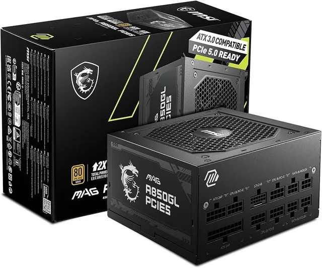 Fuente MSI MAG A850GL 850w 80 Plus Gold Full Modular PCIe 5.1