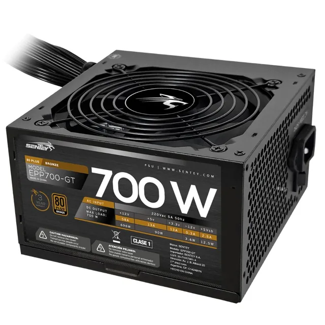 Fuente Sentey 700w EPP700-GT 80 Plus Bronze ATX 2.31