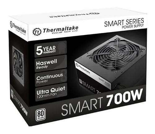 Fuente Thermaltake 700W Smart 80 + White