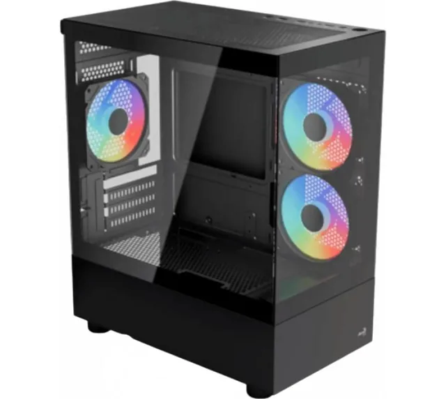 Gabinete Aerocool Viewport Black 3x120mm FRGB Fan Vidrio Templado