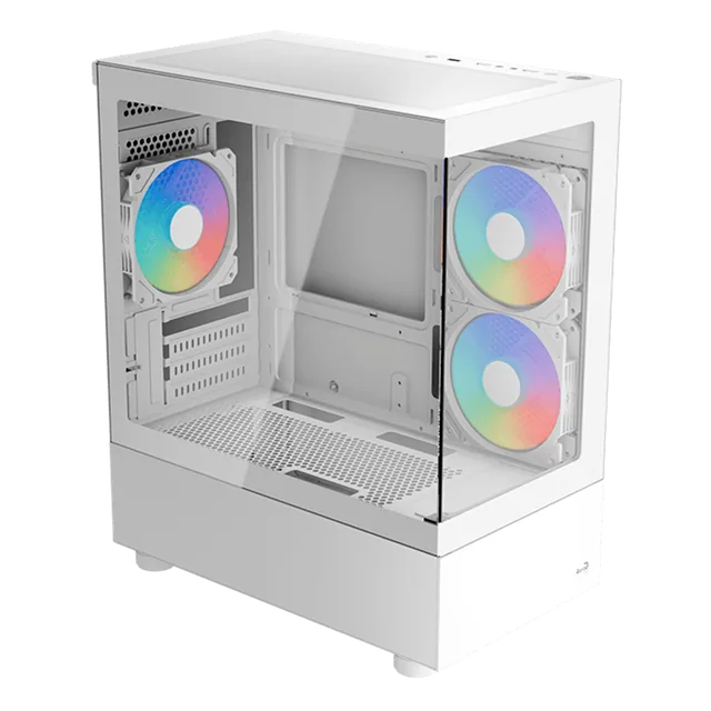Gabinete Aerocool Viewport Mini V2 White 3 Fan ARGB