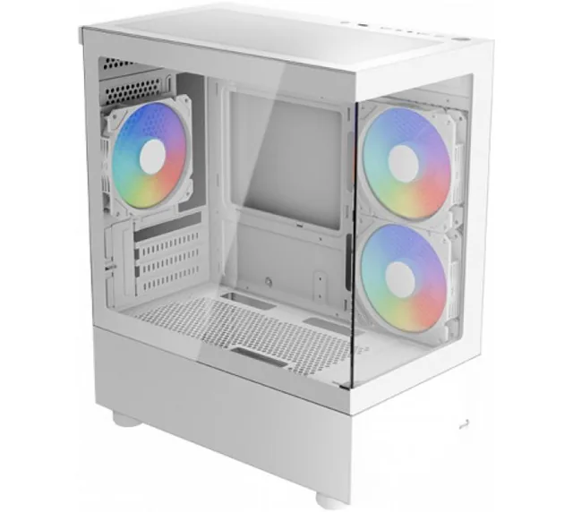 Gabinete Aerocool Viewport White 3x120mm ARGB Fan Vidrio Templado