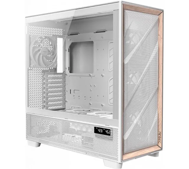 Gabinete Antec Flux Pro White 4x140mm PWM Fans 2x120mm PWM Fans Mesh Vidrio Templado Wood