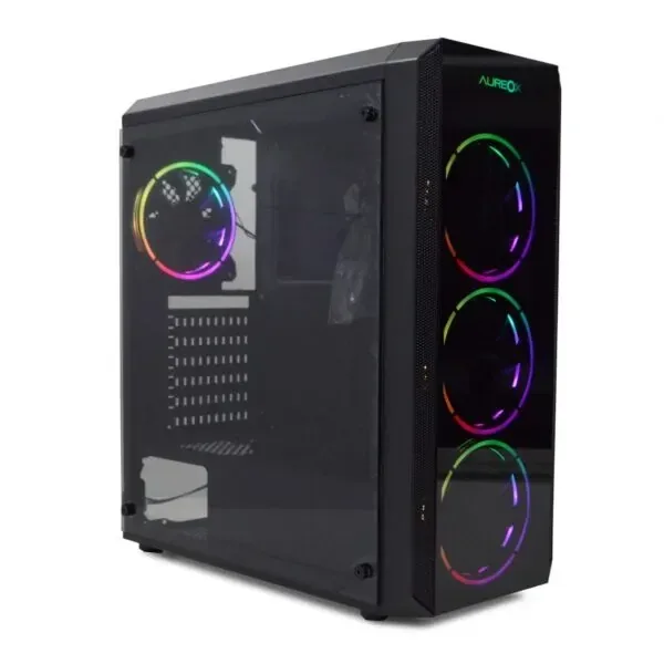 Gabinete Aureox Hydra Plus ARX 335G 4 Fan ARGB con Controladora
