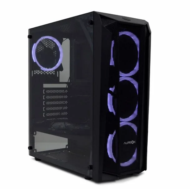 Gabinete Aureox Pictor ARX 370G 4 Fan LED Blanco