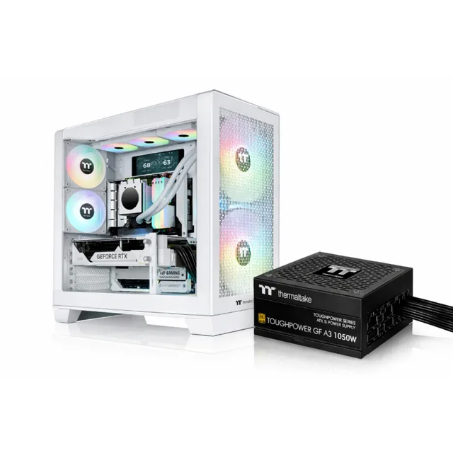 Gabinete c/fuente View 390 + 1050w 80 Plus Gold (White Edition)