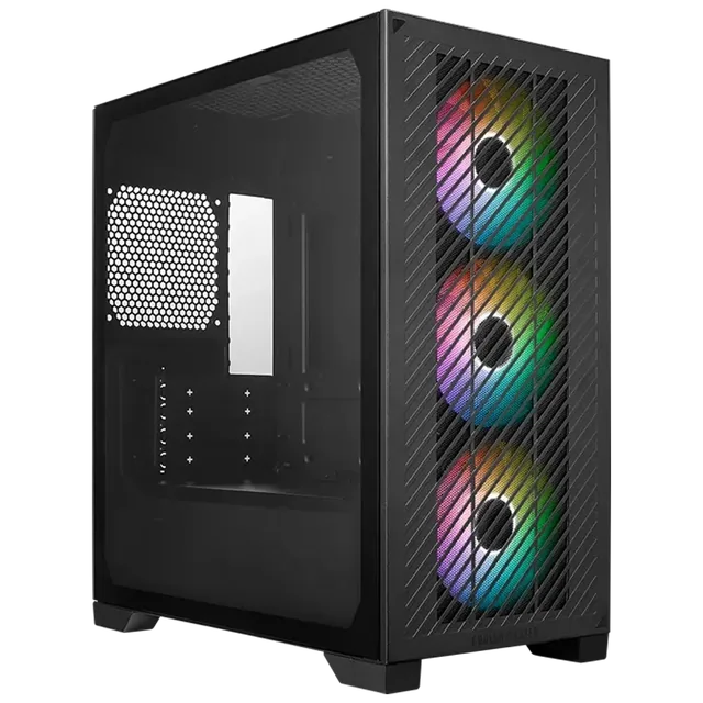Gabinete Cooler Master Elite 301 Mini Tower mATX TG USB-C 3x Fan ARGB Negro