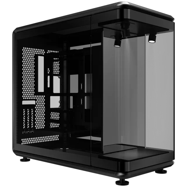 Gabinete Cooler Master MasterFrame 360 Panorama Mid Tower ATX TG Expositor Luces ARGB c/ Cable Riser