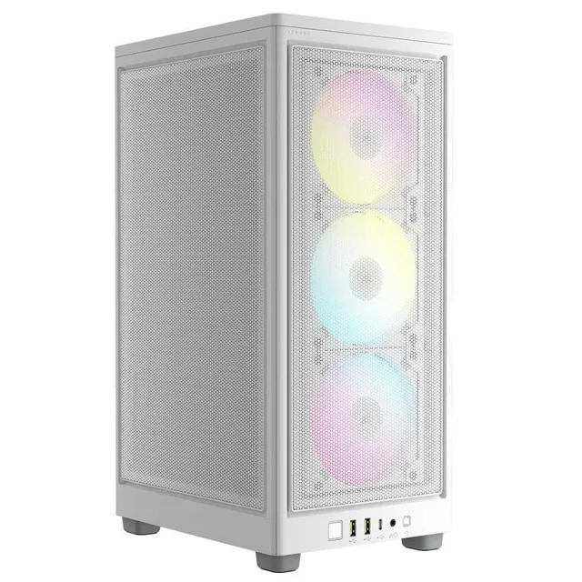 Gabinete Corsair 2000D RGB AIRFLOW White Mini ITX 3x120mm AF120 ARGB Slim Fans PSU SFX/L USB-C