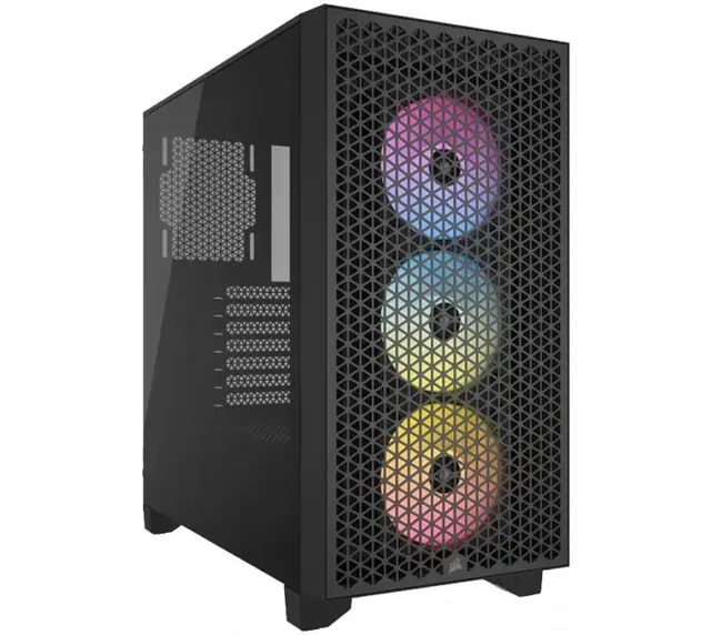 Gabinete Corsair 3000D TG Airflow Black RGB 3x120mm AR120 ARGB Fans ATX