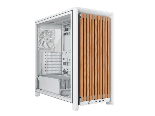 Gabinete Corsair 4000D RS White/Walnut Wood