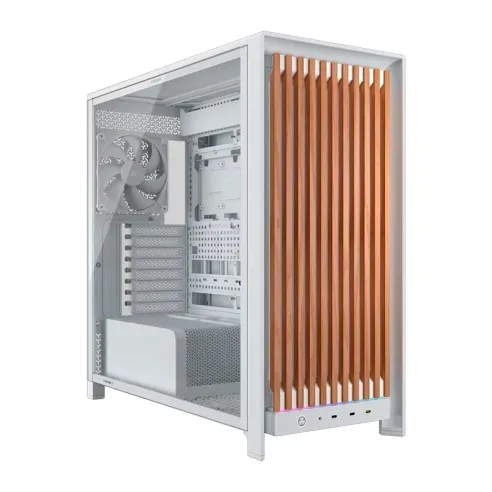 Gabinete Corsair 5000d Wood Rs Performance Mid Tower White Fan X3