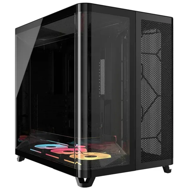 Gabinete Corsair Air 5400 Lx-r Rgb Icue Link Mid Tower Con Triple Cámara Negro
