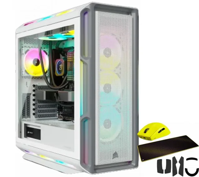 Gabinete Corsair ICUE 5000T RGB White 3x120mm LL120 ARGB Fans + HUB