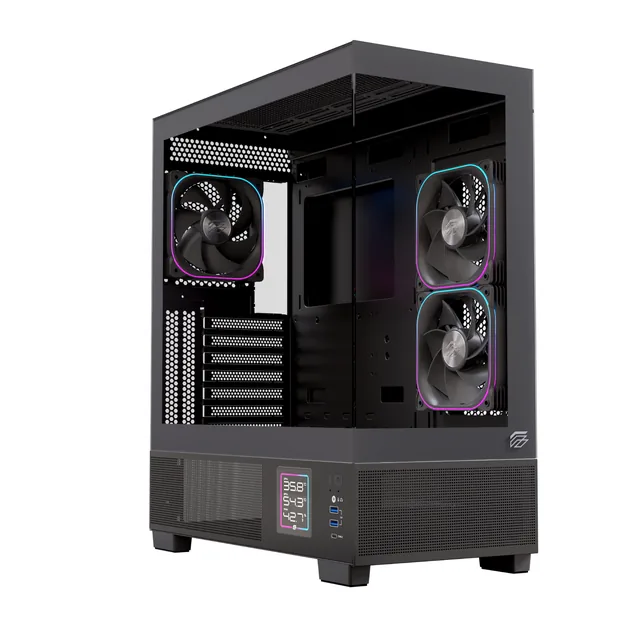 Gabinete Einarex Prisma S501D Black RGB ATX
