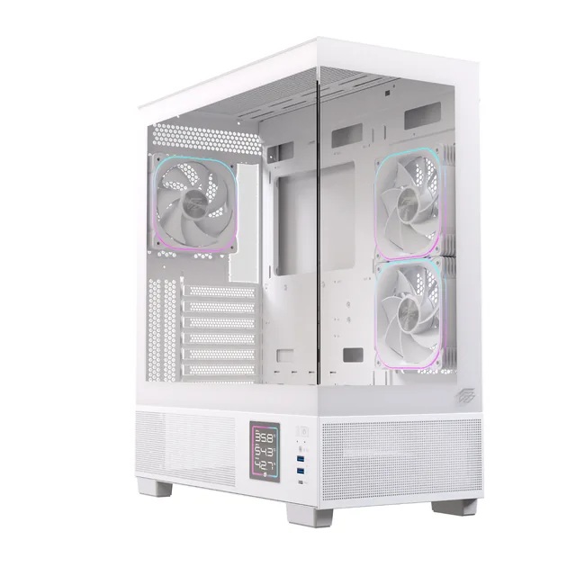 Gabinete Einarex Prisma S501D White RGB ATX
