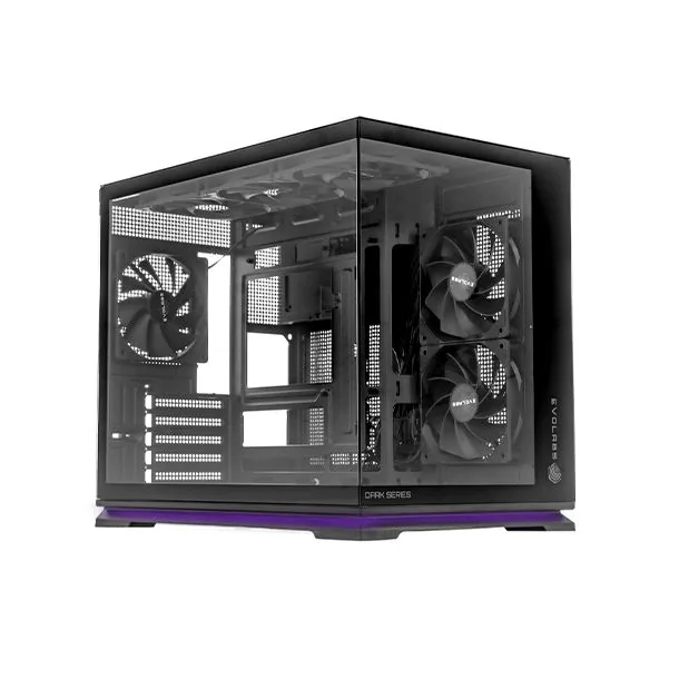 GABINETE EVOLABS LUMA DARK TG PANORAMICO 6FAN