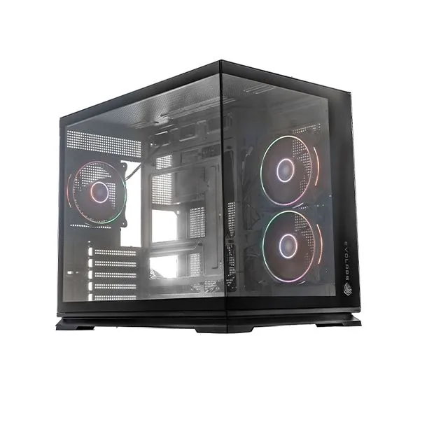 GABINETE EVOLABS LUMA TG PANORAMICO 3FAN ARGB