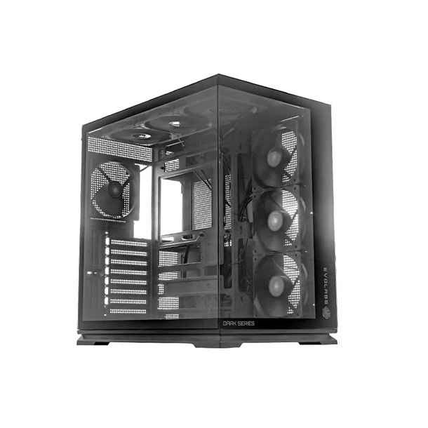 GABINETE EVOLABS LUMA X DARK TG PANORAMICO 7FAN