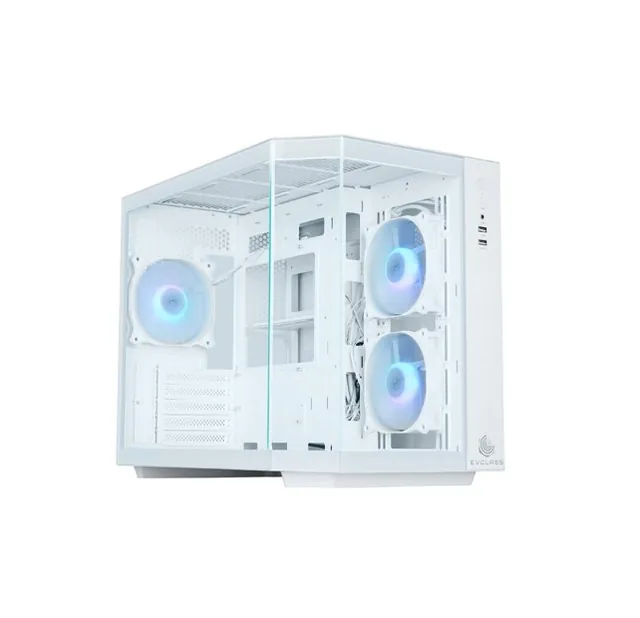 Gabinete Evolabs Primacy White Evo-300mw X3 Fan Argb