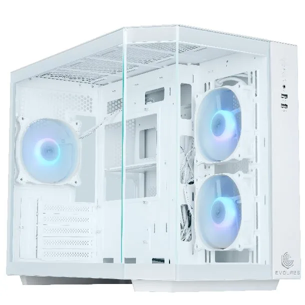 GABINETE EVOLABS PRIMACY WHITE TG 3FAN ARGB