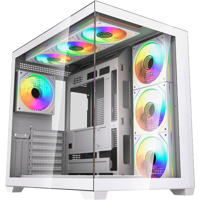 Gabinete Fantech Lumina X CG85X C/Coolers X6 ARGB Blanco