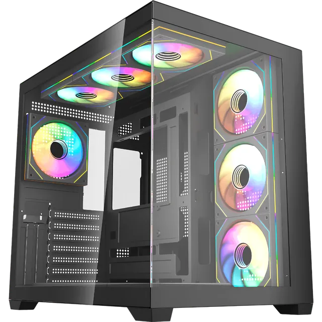 Gabinete Fantech Lumina X CG85X C/Coolers X6 ARGB Negro