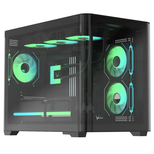 Gabinete FORMULA V Crystal U2M Floe Black 3 Fans ARGB M-ATX