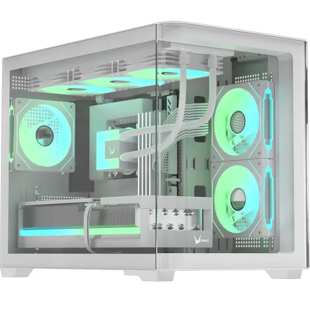 Gabinete FORMULA V Crystal U2M Floe White 3 Fans ARGB M-ATX