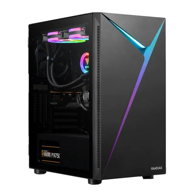 Gabinete GAMDIAS ARGUS E4 ELITE Mid Tower ATX RGB Negro 1xFan