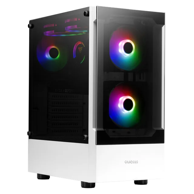 Gabinete GAMDIAS TALOS E3 Mid Tower ATX Blanco 3xFan ARGB
